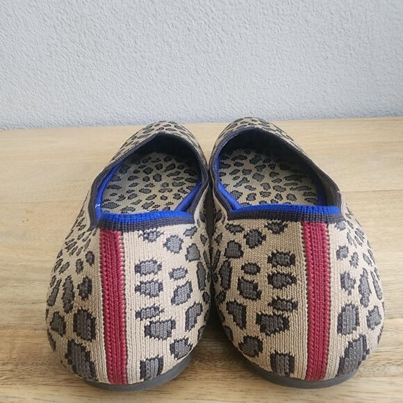 Rothy's The Flat Shoes Womens Size 8.5 EU 39 Leopard Knit Ballet Washable - Picture 3 of 12